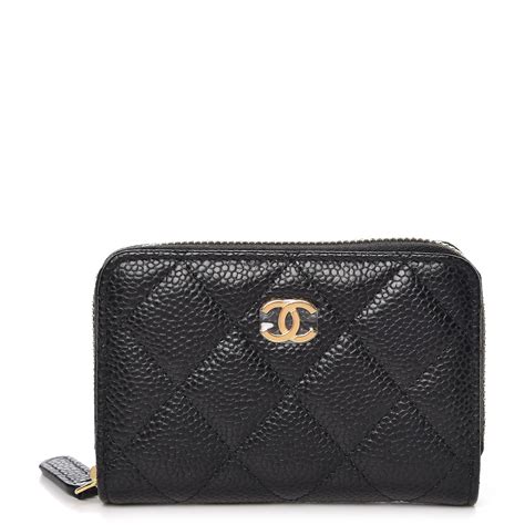 chanel black caviar coin purse|CHANEL Caviar Quilted Zip Coin Purse Black.